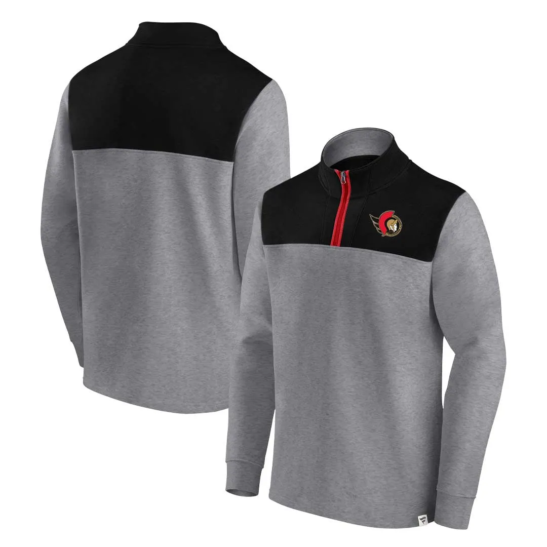 Fanatics - Quart de zip pour hommes des Sénateurs d'Ottawa (00VT 721Z 2G2 06Q)