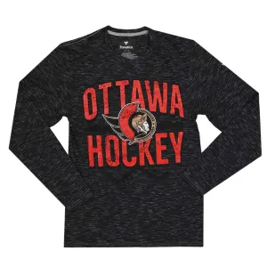 Fanatics - T-shirt à manches longues en jersey chiné pour hommes des Sénateurs d'Ottawa (3985 NDG1 2G2 0K1)