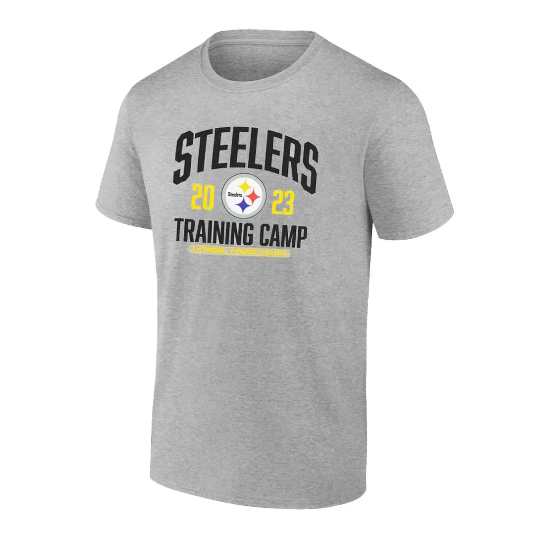 Fanatics - T-shirt de tir pour hommes des Pittsburgh Steelers, camp d'entraînement 2023 (QF6E 0103 7L SN6)