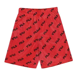 FILA - Shorts en maille à motif aléatoire pour enfants (Junior) (81FA87 ROUGE)