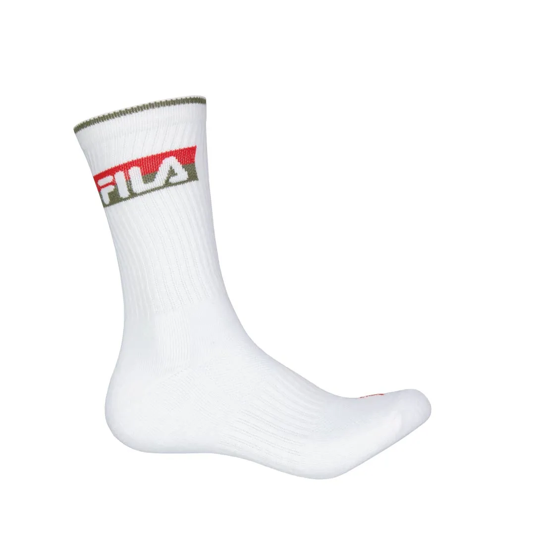 FILA - Lot de 3 paires de chaussettes sportives pour homme (FW0103 NOIRBLANCGRIS)