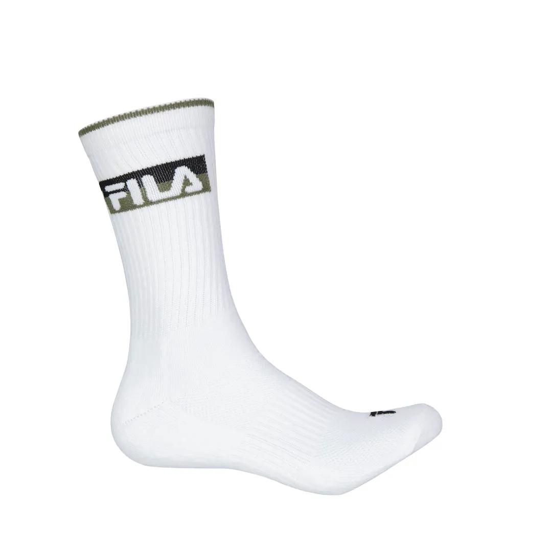 FILA - Chaussettes de sport pour homme en lot de 3 (FW0103 WHT)