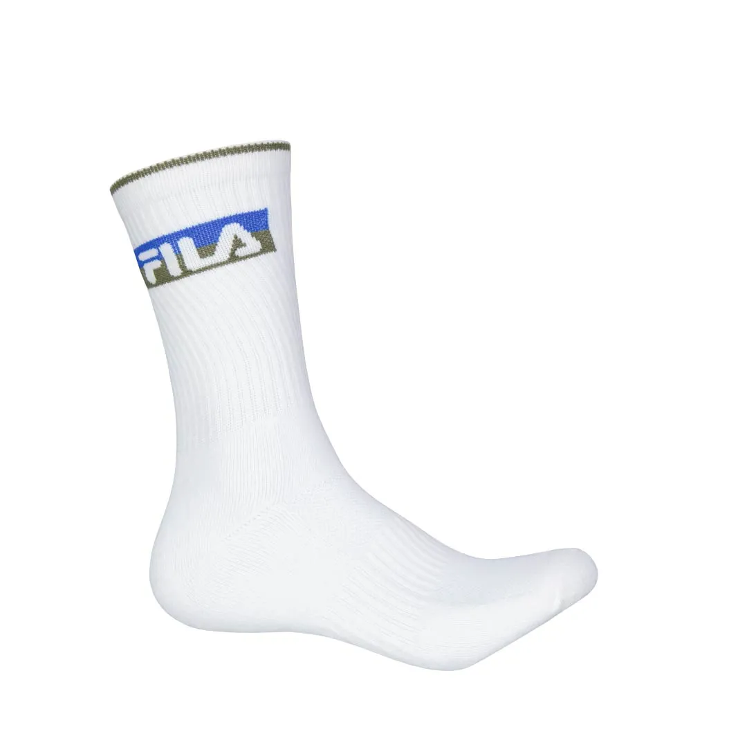 FILA - Chaussettes de sport pour homme en lot de 3 (FW0103 WHT)