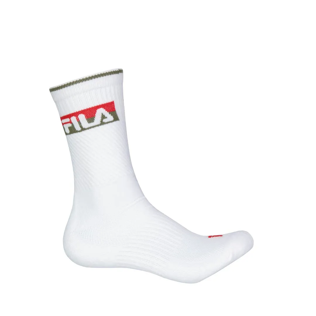 FILA - Chaussettes de sport pour homme en lot de 3 (FW0103 WHT)