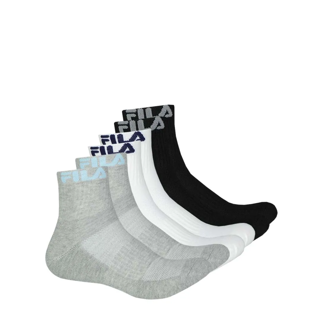 FILA - Pack de 6 paires de chaussettes 1/4 pour hommes (FW0096A COMBO6)