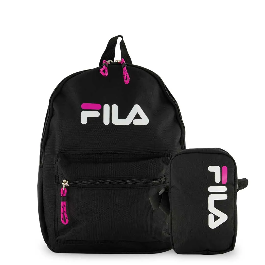FILA - Ensemble de sac à dos mini et sac à bandoulière Rivera 2 pièces (FL-BP-2455-BK)