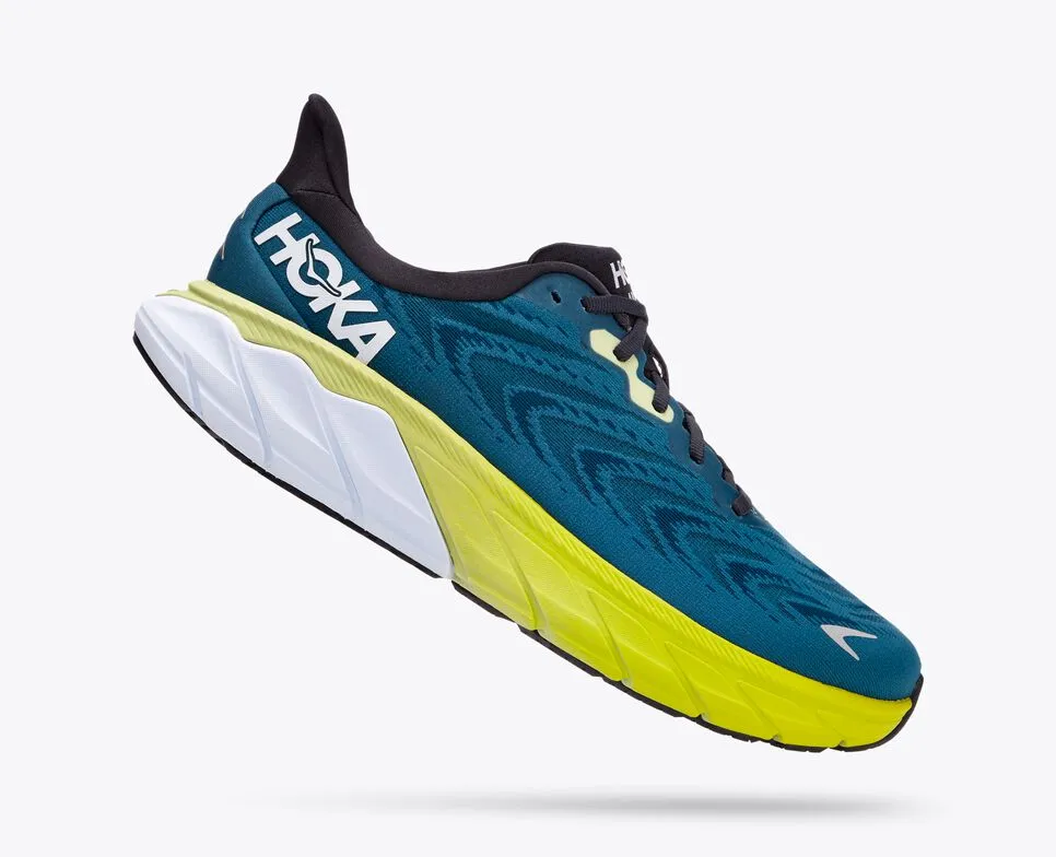 Hoka Chaussures Hommes Arahi 6 Large-Bleu Graphite / Corail Bleu (1123196-BGBCR)