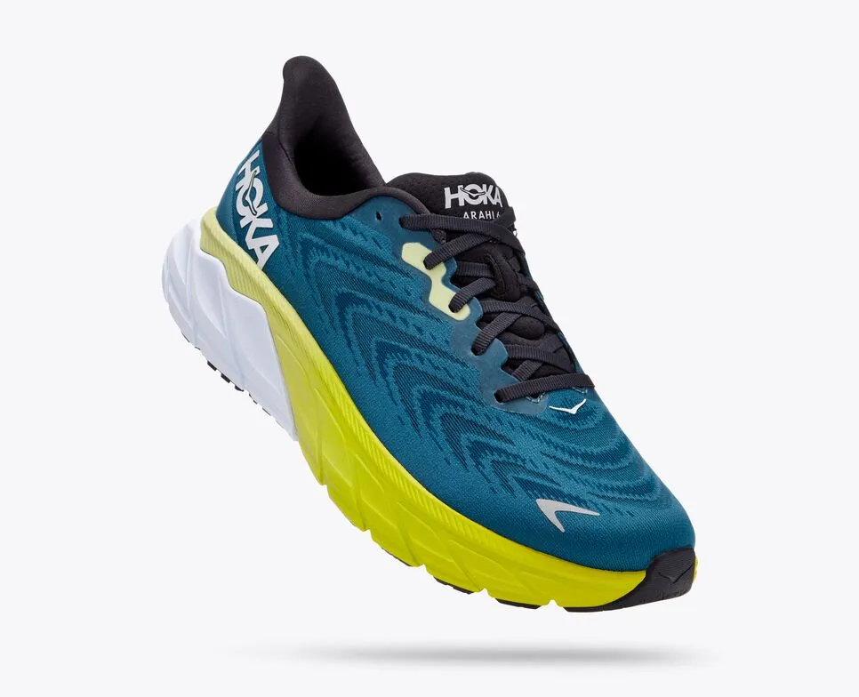 Hoka Chaussures Hommes Arahi 6 Large-Bleu Graphite / Corail Bleu (1123196-BGBCR)