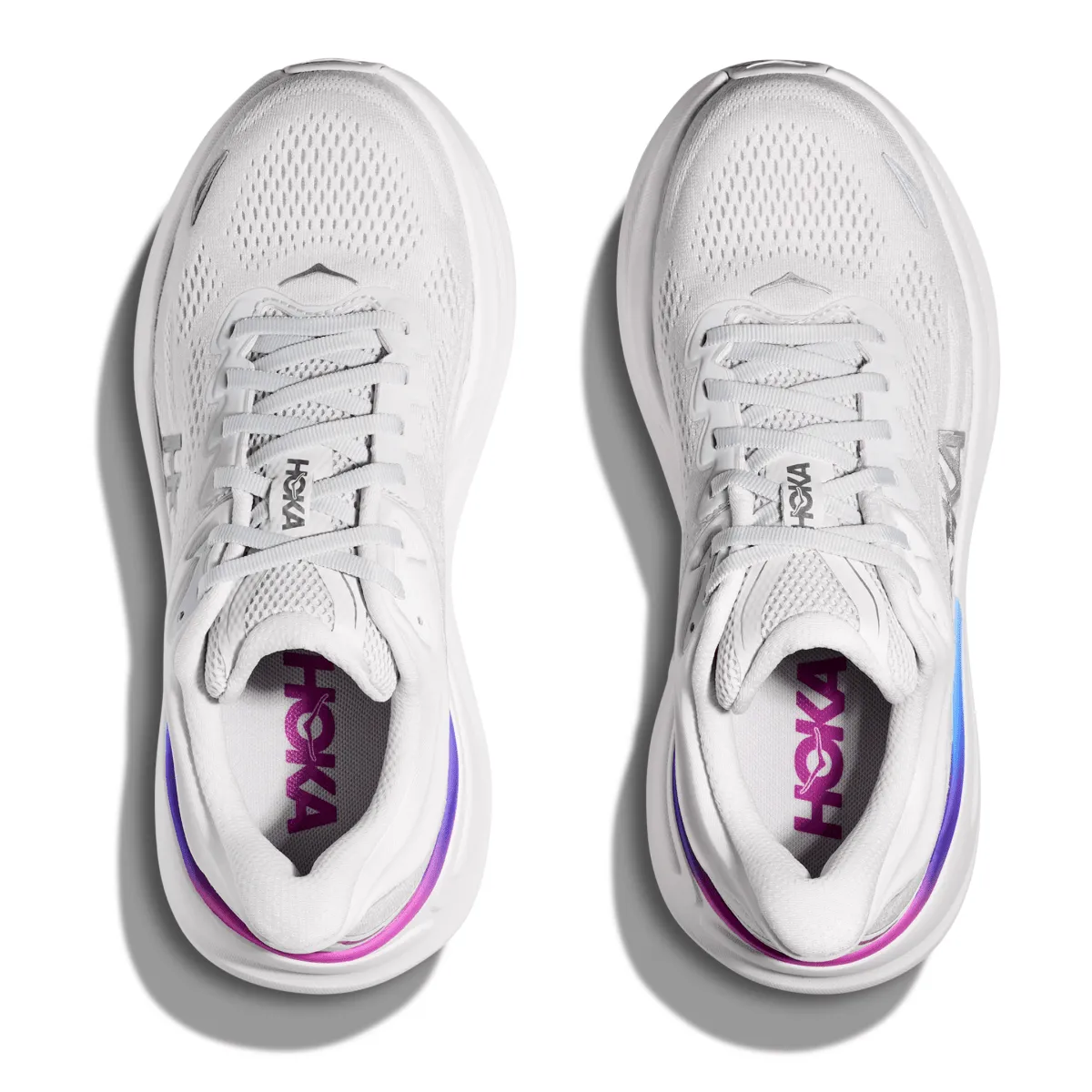 Hoka One One Femme Bondi 9 Gris Cosmique/Blanc Chaussures Hoka One One