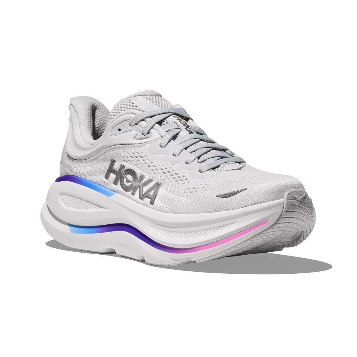 Hoka One One Femme Bondi 9 Gris Cosmique/Blanc Chaussures Hoka One One