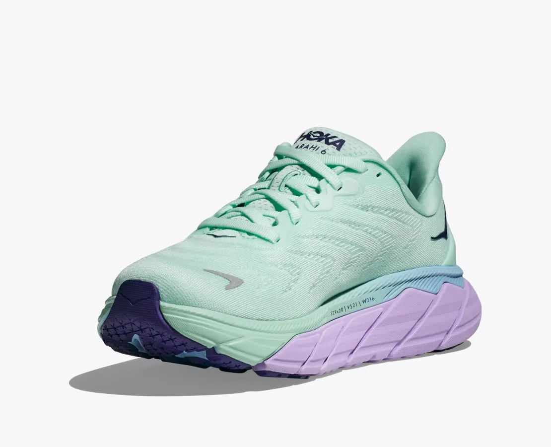 Hoka Chaussures Femmes Arahi 6 Large-Océan Ensoleillé / Brume Lilas (1123197-SOLM) Hoka