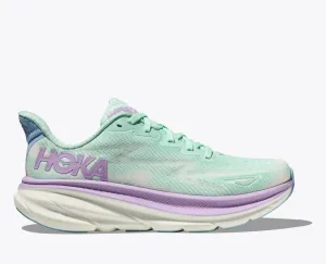 Hoka Chaussures Femmes Clifton 9 Large - Océan Ensoleillé/Lilas (1132211-SOLM) Hoka