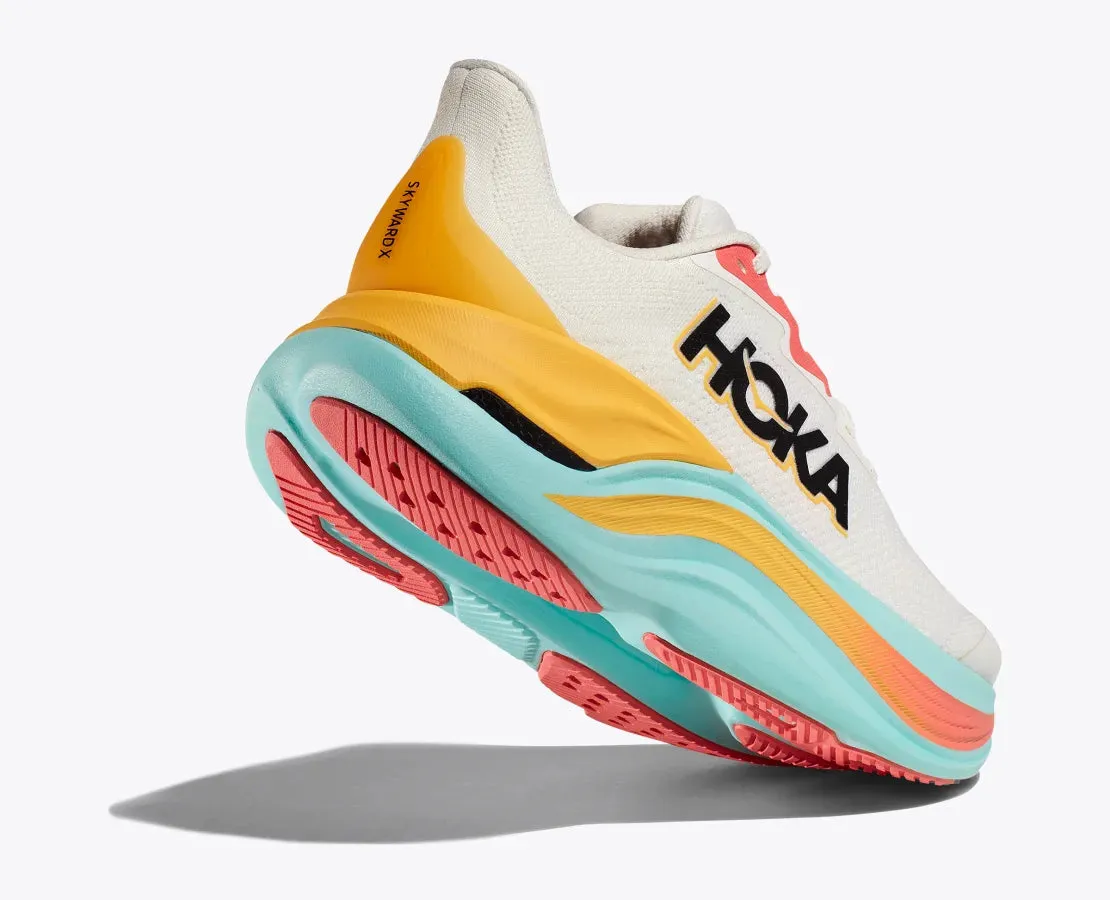 Hoka Femmes Skyward X - Blanc De Blanc/Nager (1147912-BSW) Chaussures Hoka