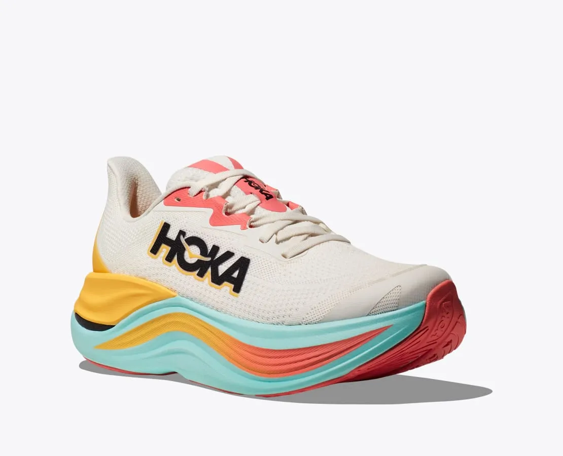 Hoka Femmes Skyward X - Blanc De Blanc/Nager (1147912-BSW) Chaussures Hoka
