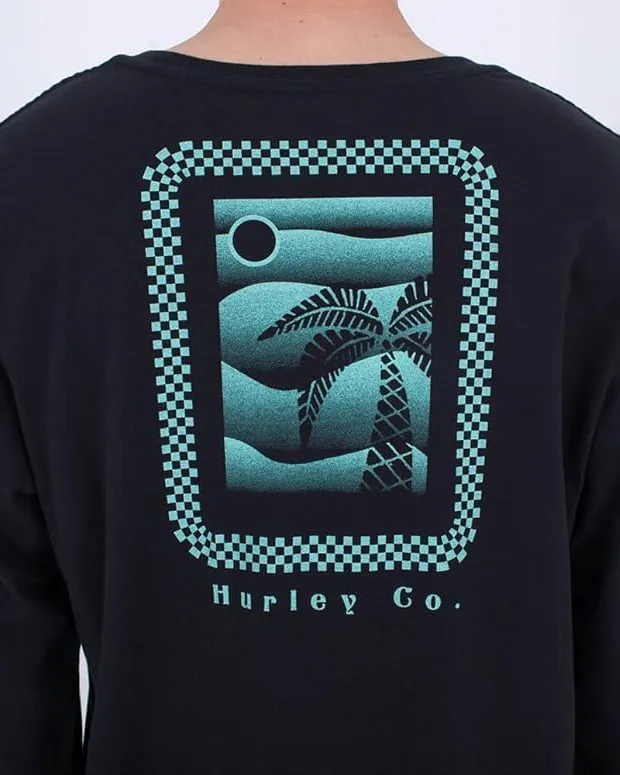 T-shirt Hurley Clothing Everyday Checker Palm en noir
