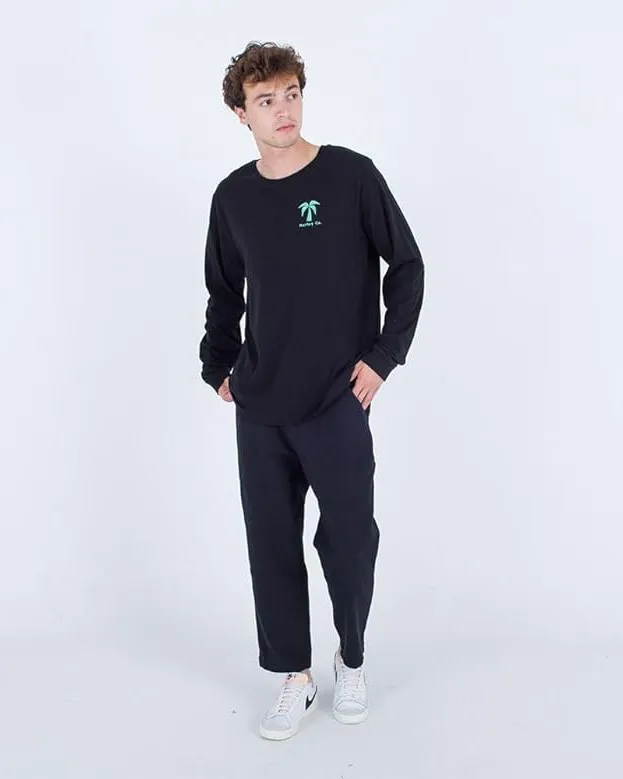 T-shirt Hurley Clothing Everyday Checker Palm en noir