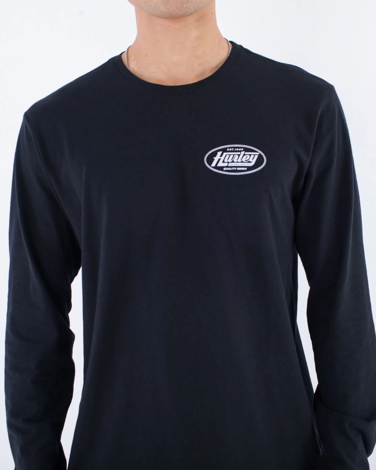 T-shirt Hurley Clothing Everyday H20-Dri à effet slub avec changement d'huile, en noir