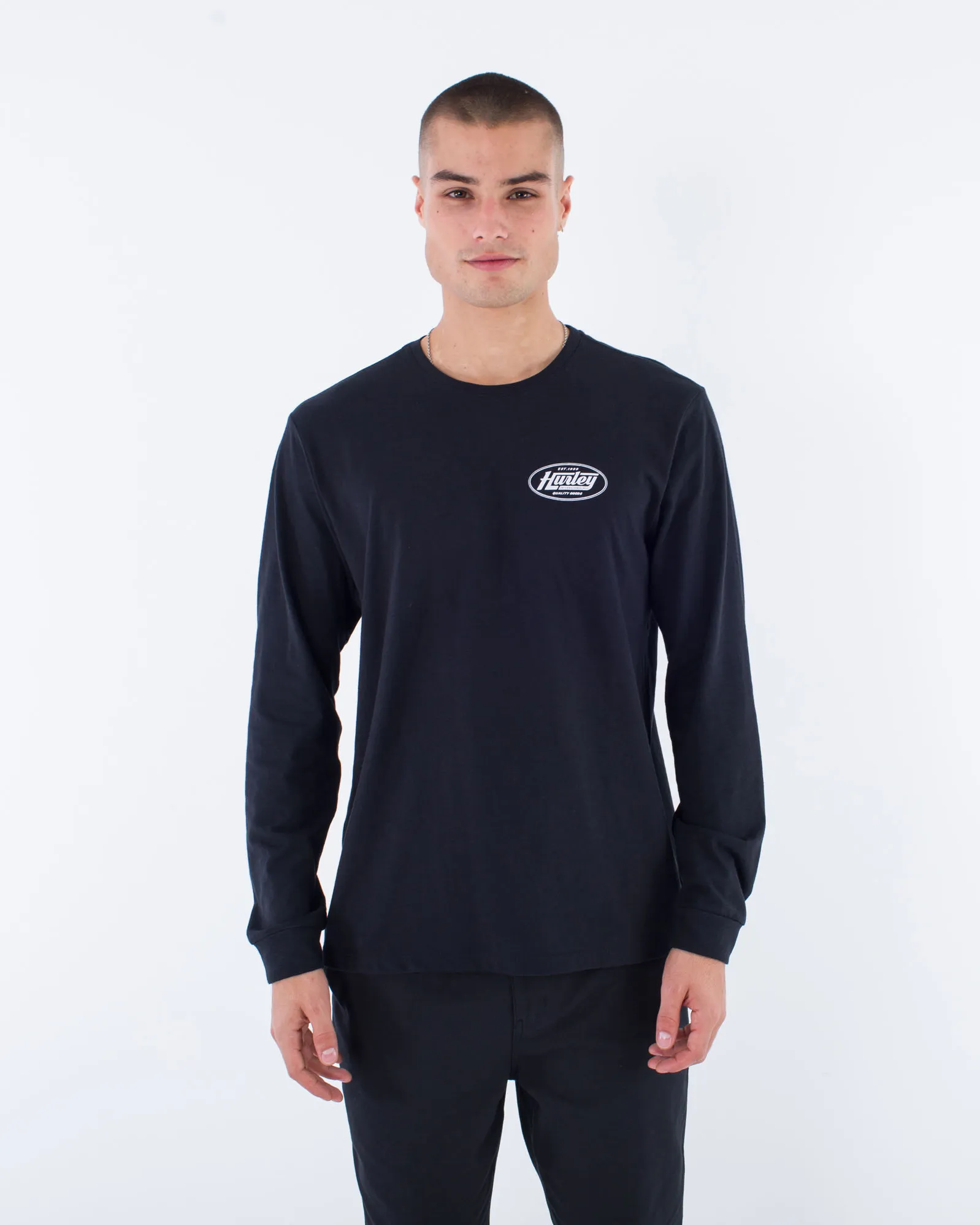 T-shirt Hurley Clothing Everyday H20-Dri à effet slub avec changement d'huile, en noir