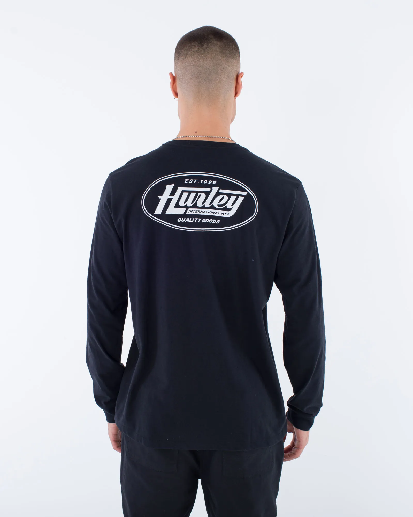 T-shirt Hurley Clothing Everyday H20-Dri à effet slub avec changement d'huile, en noir