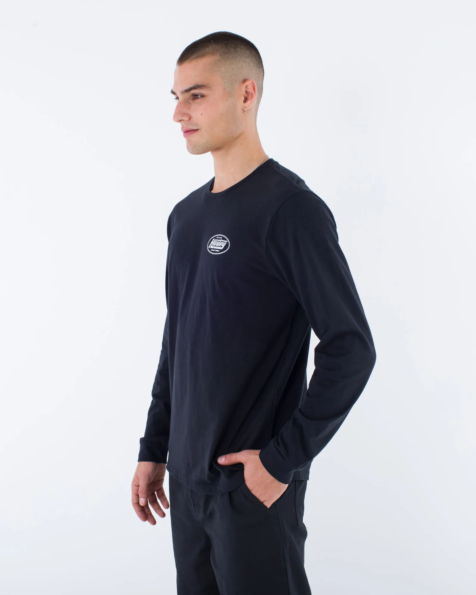 T-shirt Hurley Clothing Everyday H20-Dri à effet slub avec changement d'huile, en noir