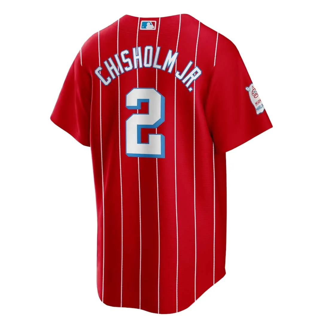 MLB - Maillot de réplique des Miami Marlins pour homme Jazz Chisolm Jr. (T770 03VR MQ7 C02)