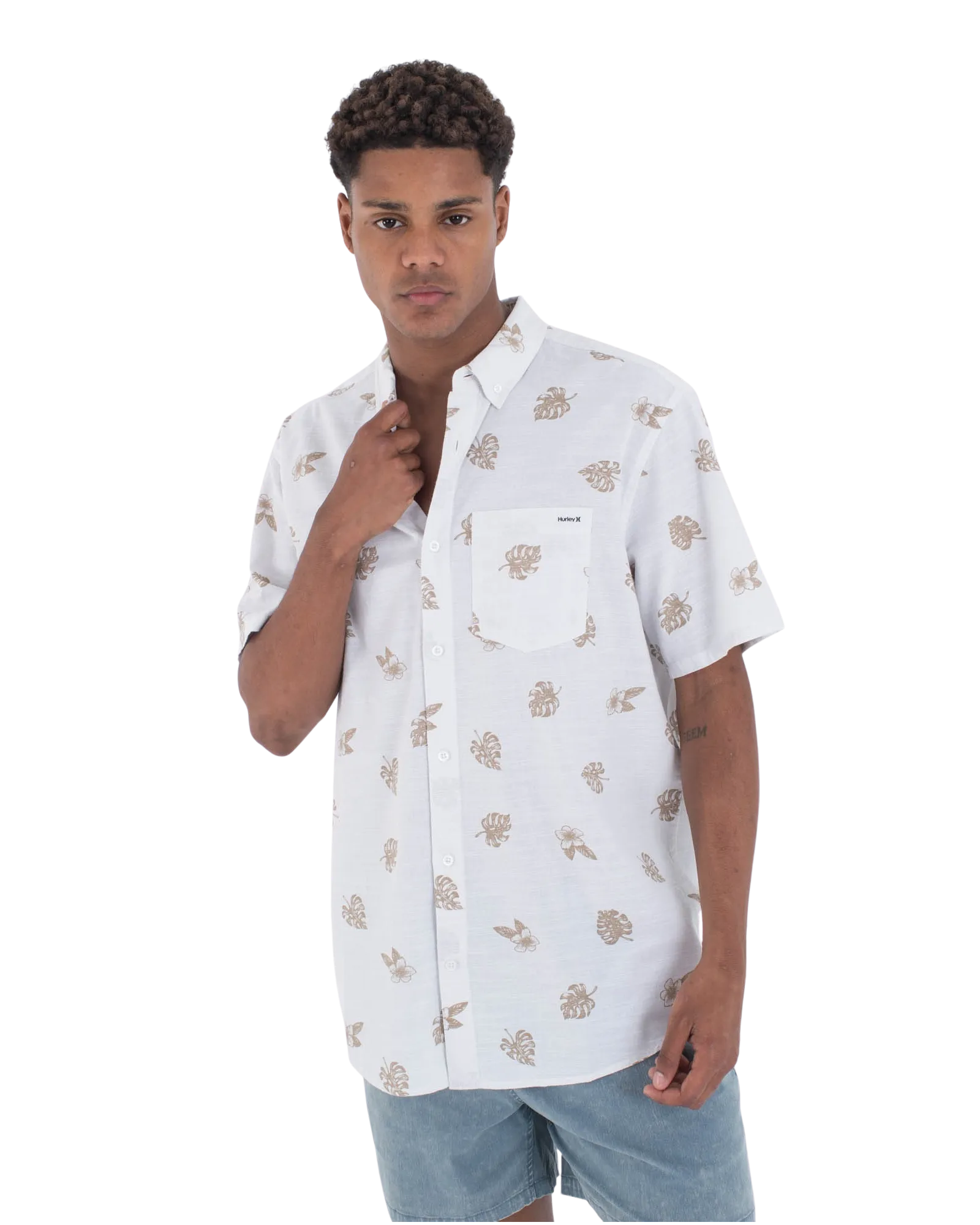One & Only Chemise extensible en couleur Bone 2