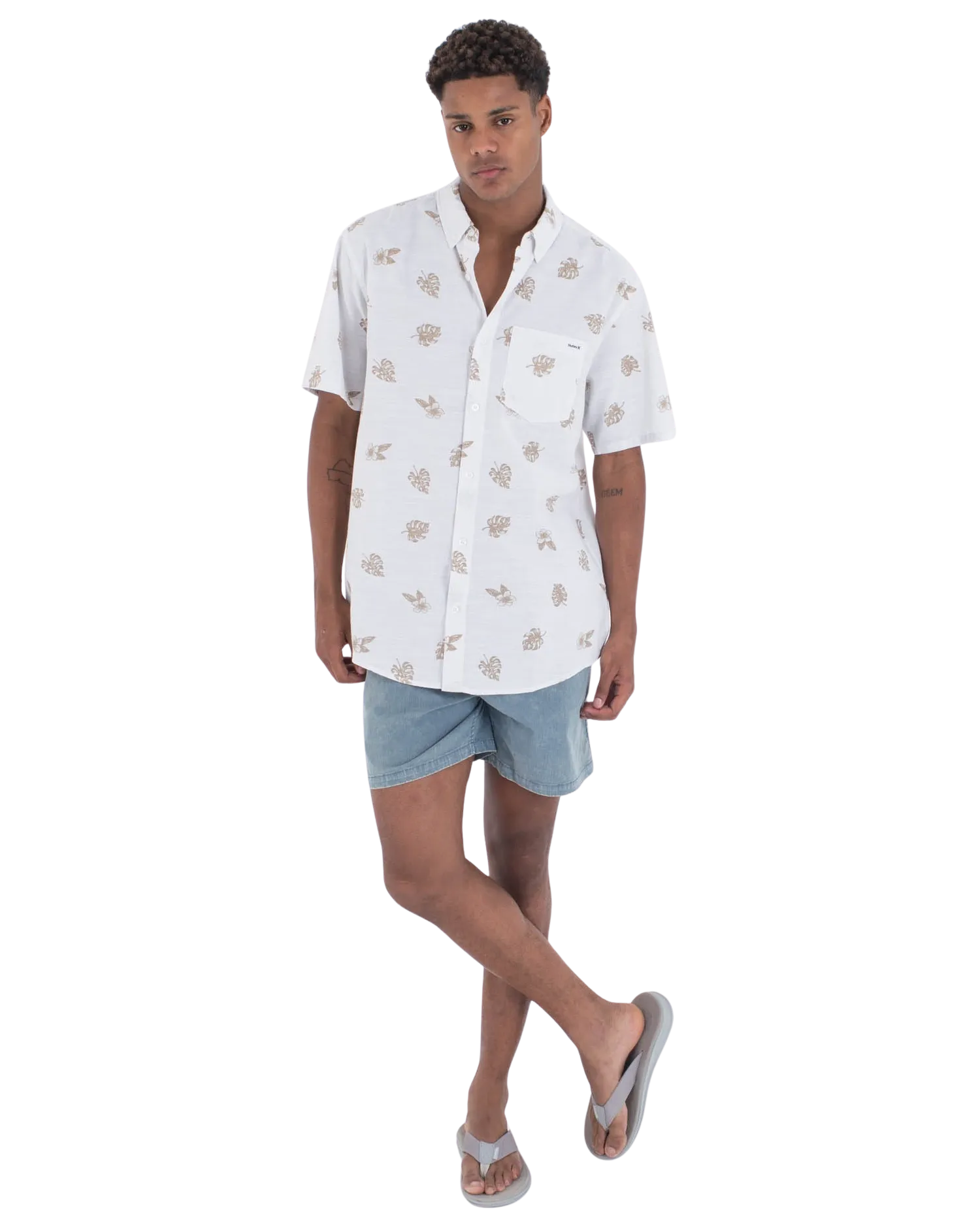 One & Only Chemise extensible en couleur Bone 2